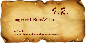 Imgrund Renáta névjegykártya