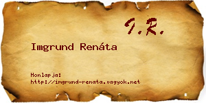 Imgrund Renáta névjegykártya